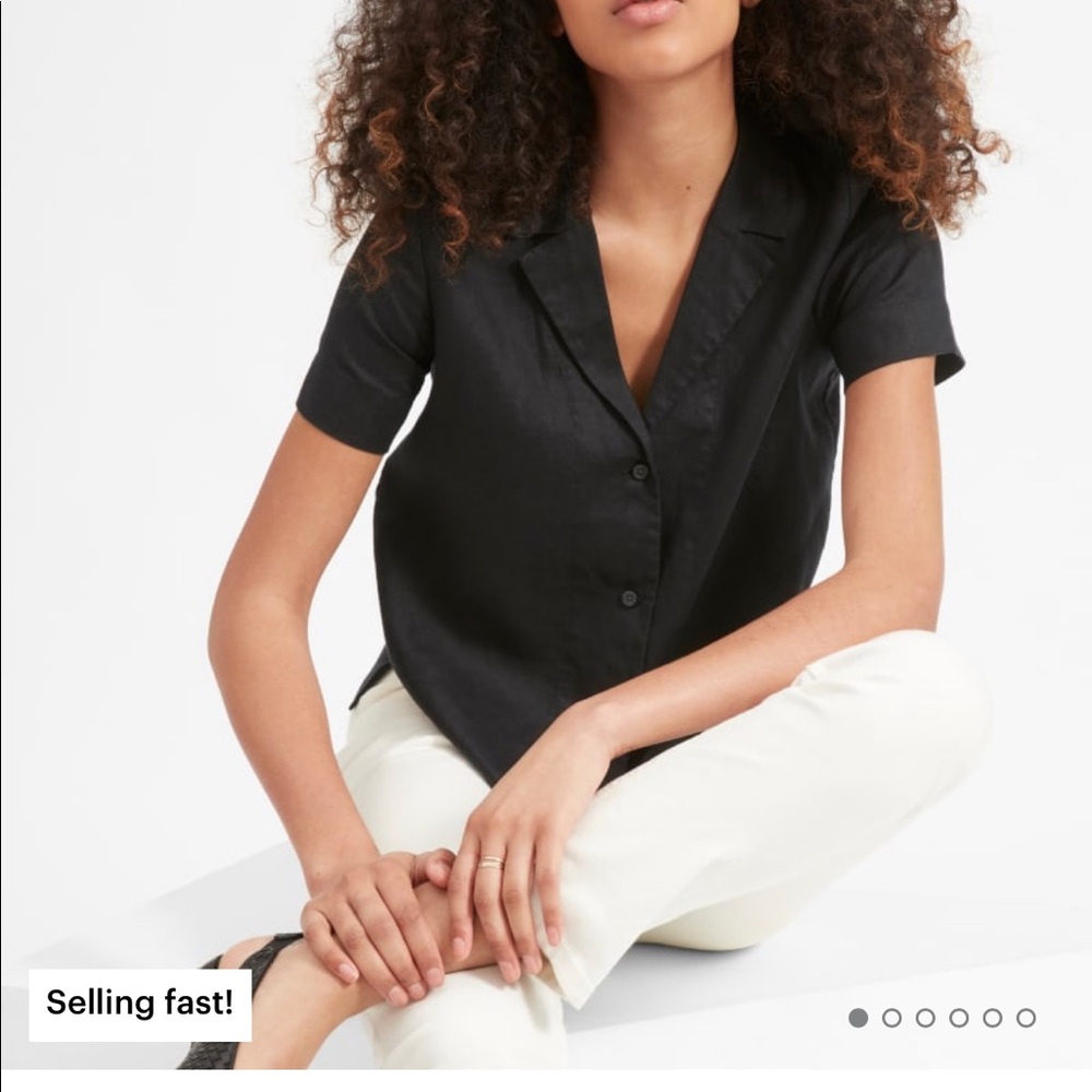 Everlane The Linen Short-Sleeve Notch Shirt
